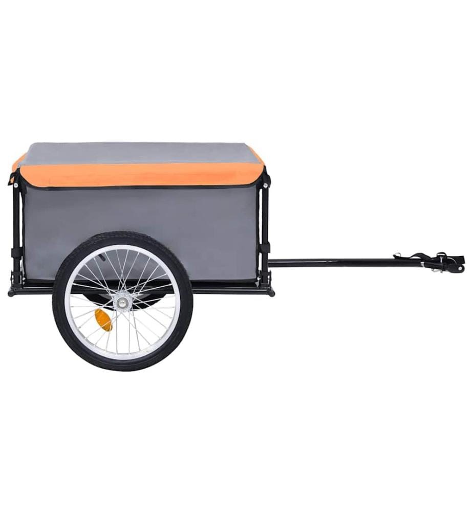 Fahrradanhänger Grau und Orange 65 kg