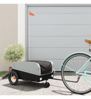 Fahrradanhänger Schwarz und Grau 30 kg Eisen