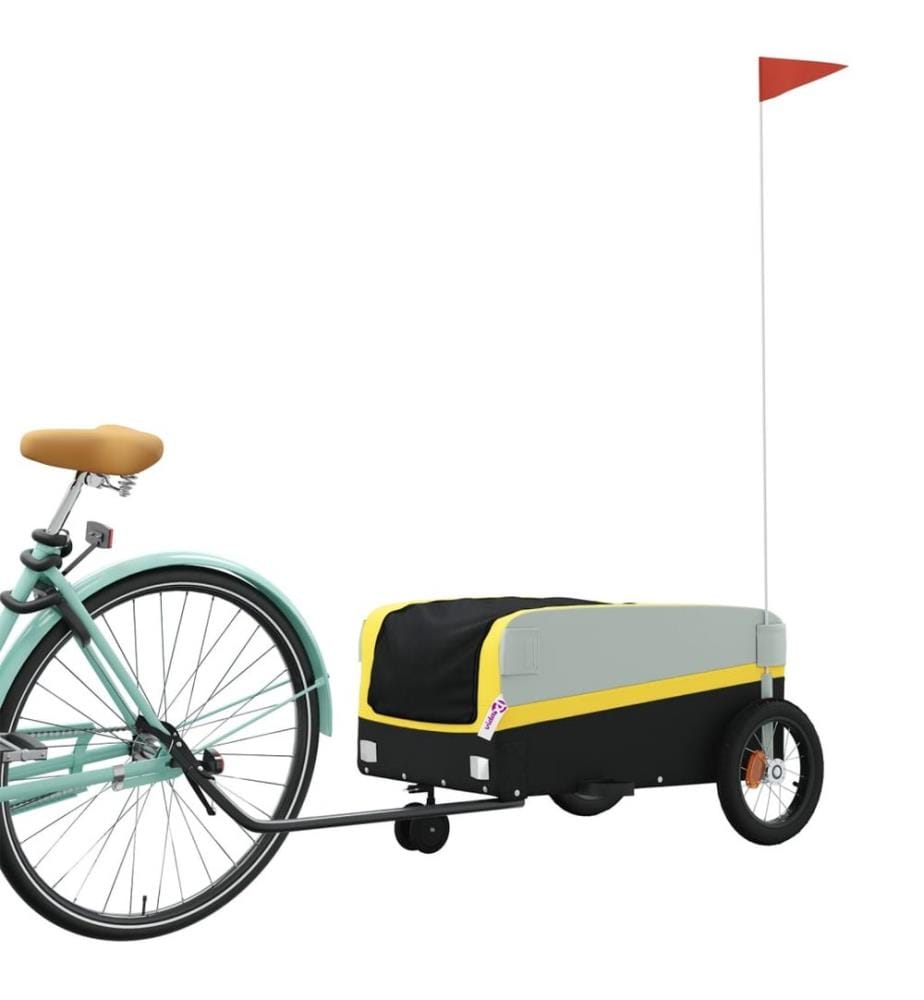 Fahrradanhänger Schwarz und Gelb 30 kg Eisen