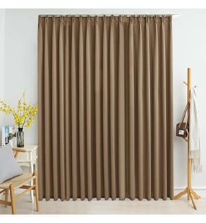 Verdunkelungsvorhang mit Haken Taupe 290 x 245 cm