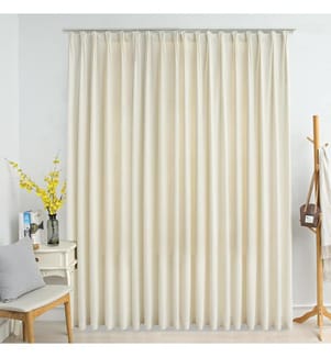 Verdunkelungsvorhang mit Haken Samt Creme 290 x 245 cm