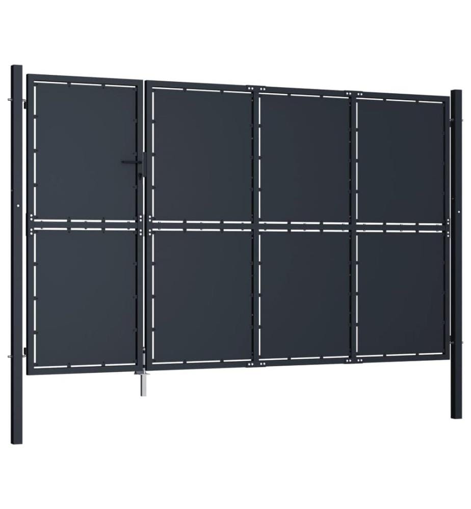 Portail de jardin Acier 350 x 150 cm Anthracite