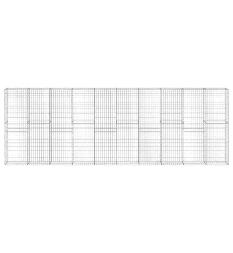 Mur à gabion avec couvercles Acier galvanisé 600 x 30 x 200 cm