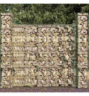 Paniers de gabion 3 pcs Acier galvanisé 25 x 25 x 197 cm