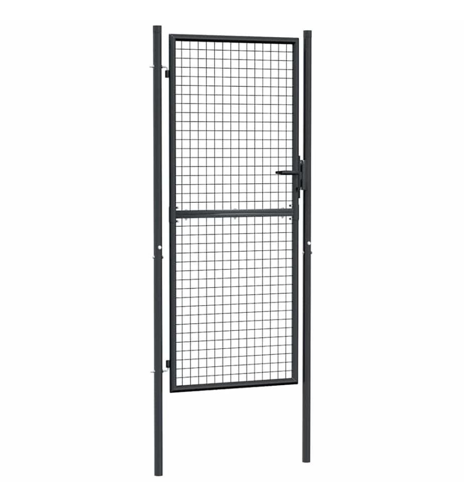 Gitter-Gartentor Verzinkter Stahl 100 x 200 cm Grau