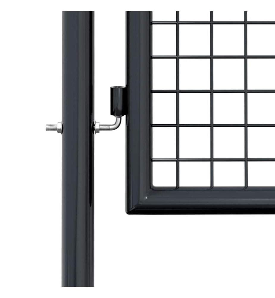 Gitter-Gartentor Verzinkter Stahl 100 x 200 cm Grau