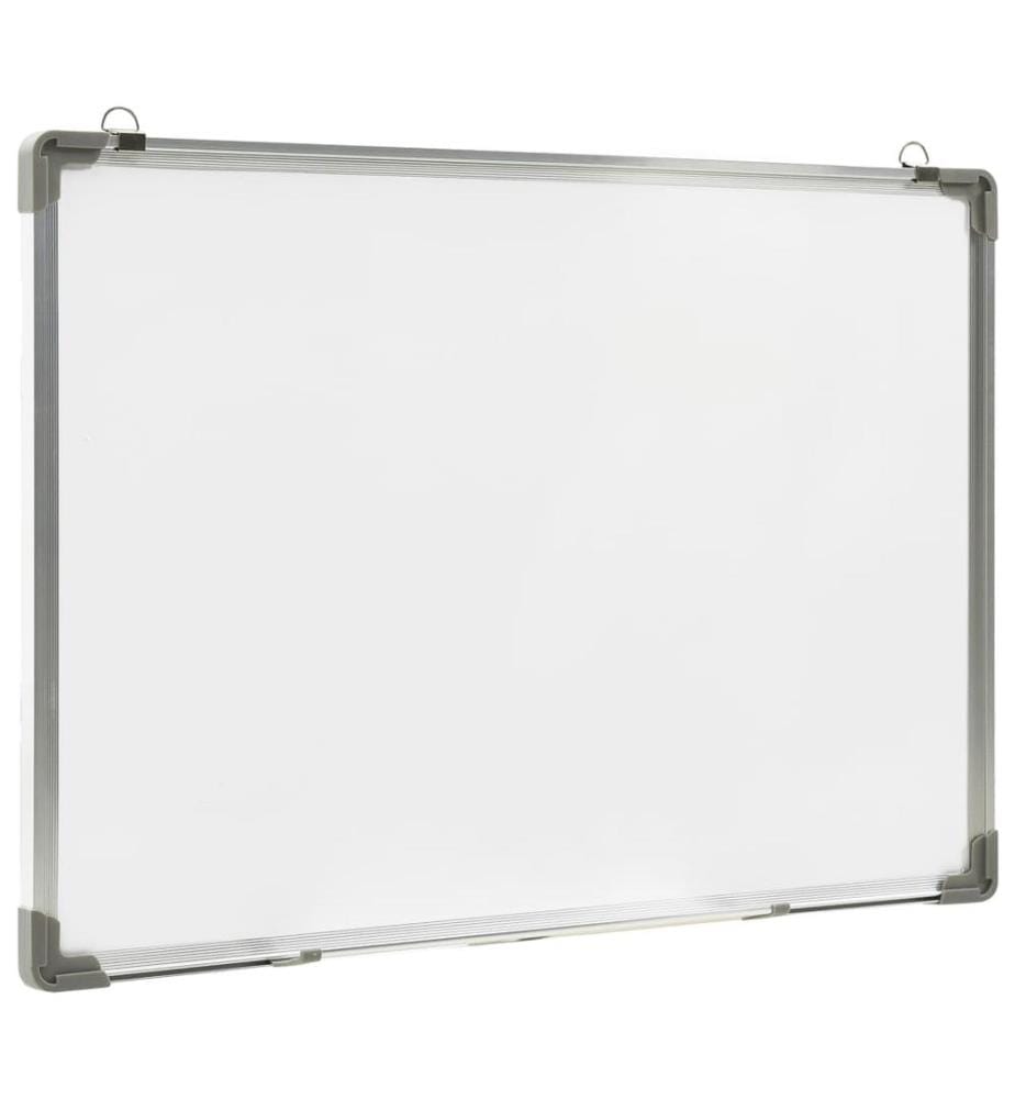 Tableau blanc magnétique effaçable à sec Blanc 90x60 cm Acier