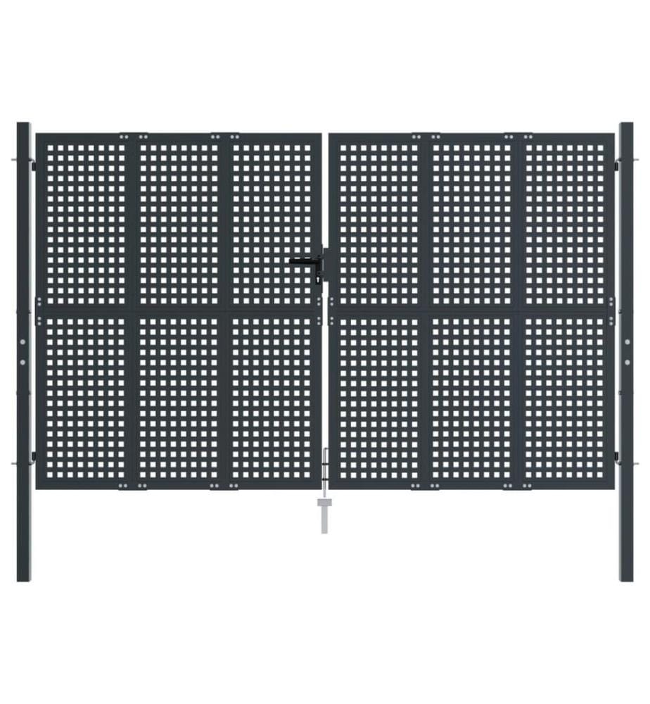 Portail de jardin anthracite 300x175 cm acier