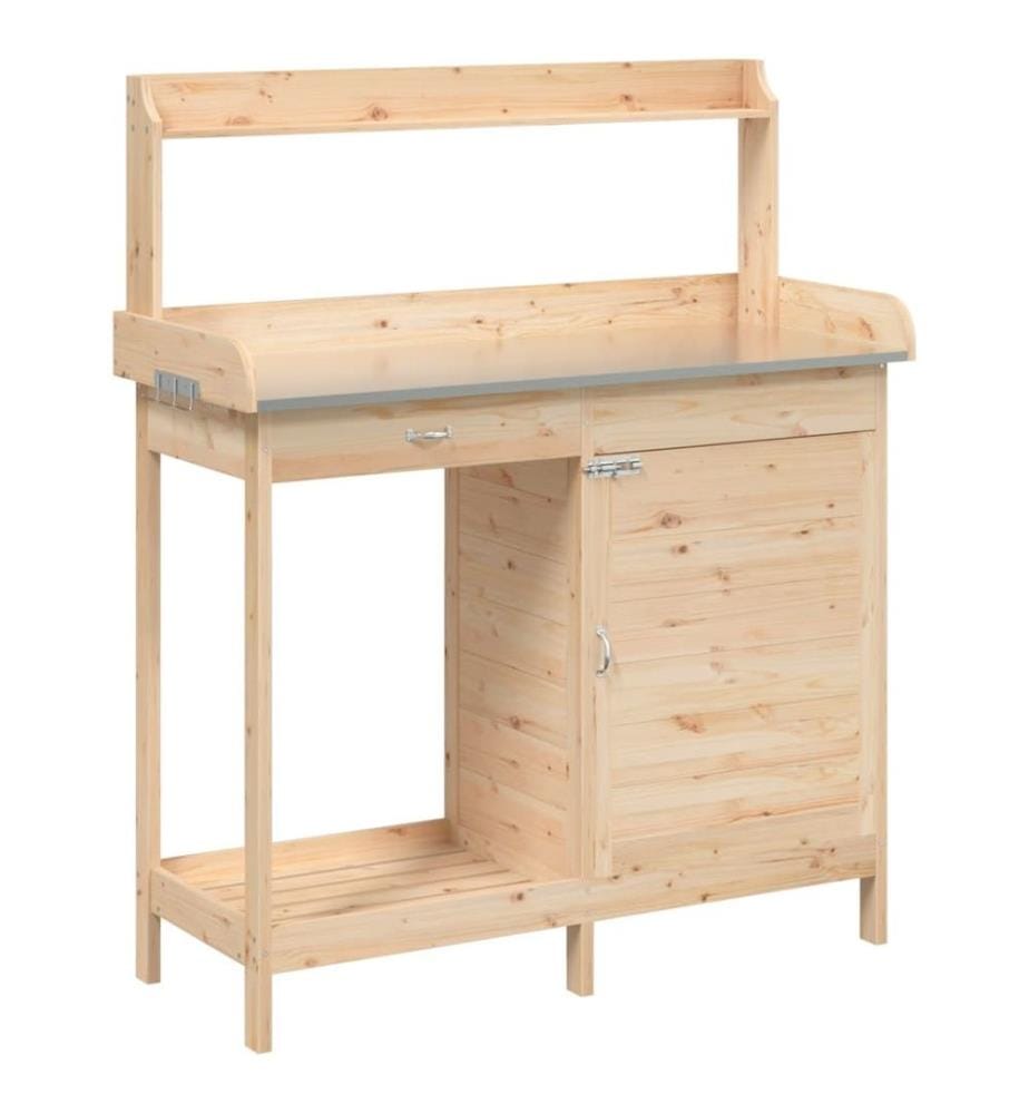 Pflanztisch mit Schrank 110,5x45x124,5 cm Massivholz Tanne