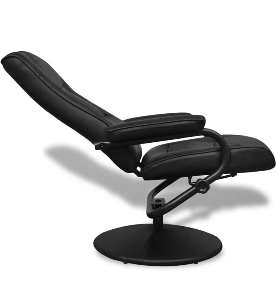 TV-Sessel mit Fusshocker Schwarz Kunstleder