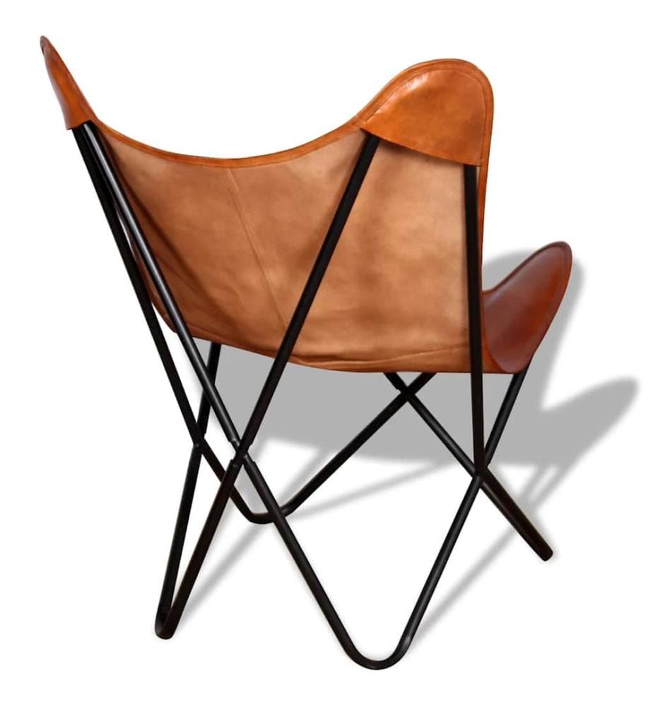 Butterfly-Sessel Braun Echtleder