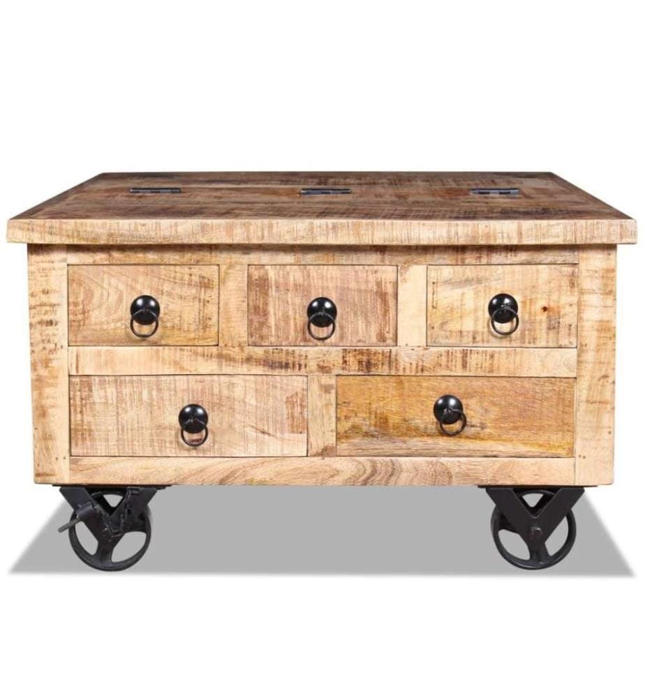 Couchtisch Raues Mangoholz 70x70x40 cm