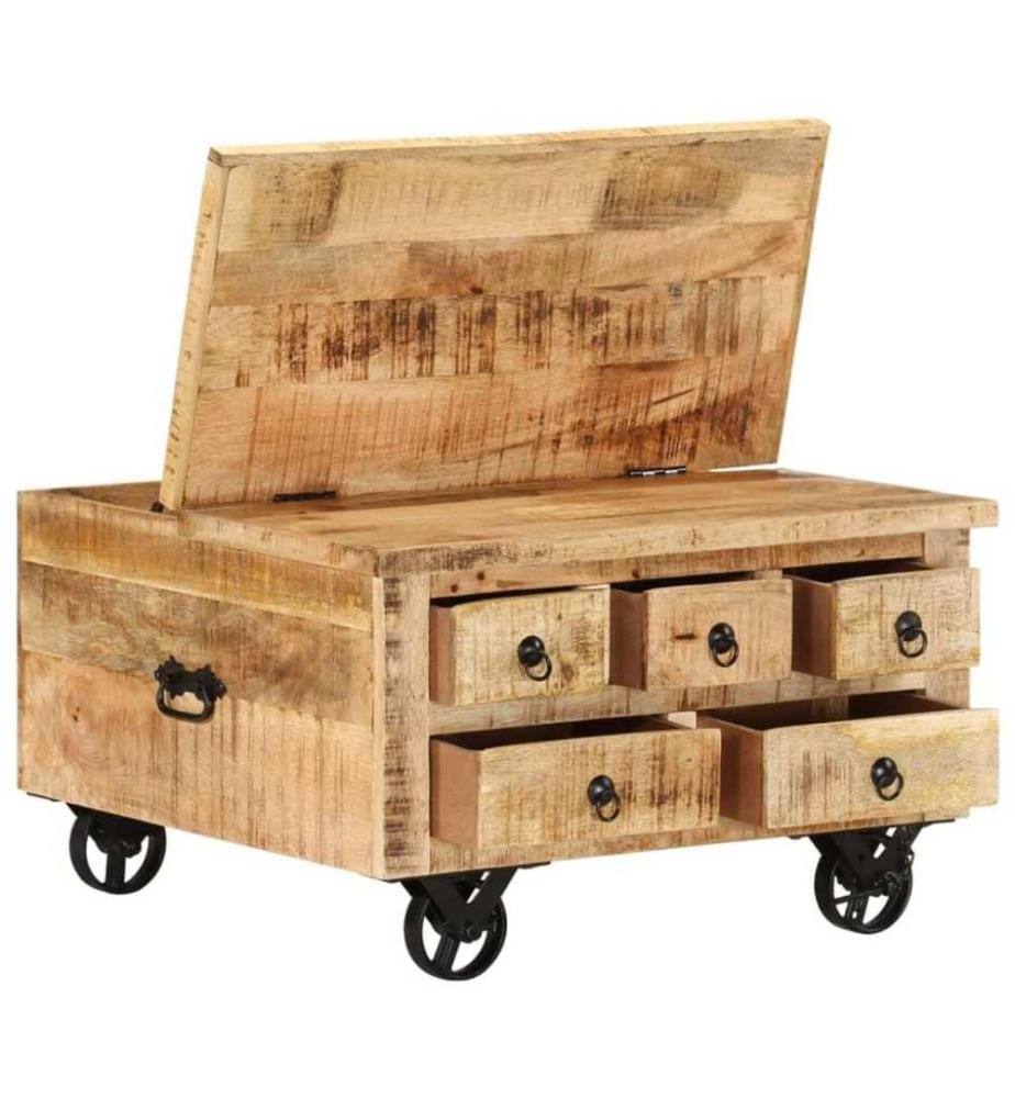 Couchtisch Raues Mangoholz 70x70x40 cm
