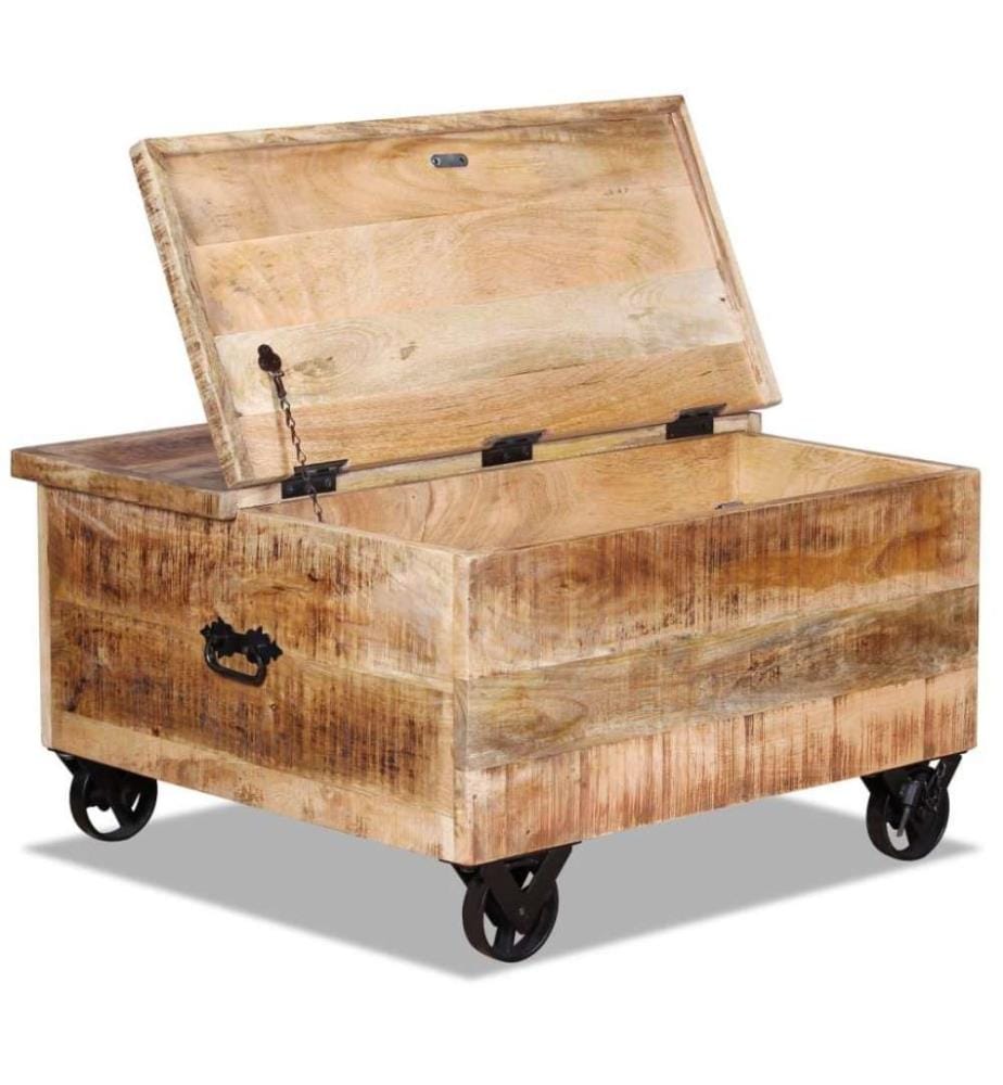Couchtisch Raues Mangoholz 70x70x40 cm