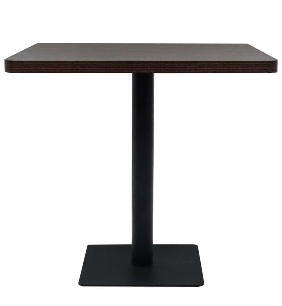 Bistrotisch MDF und Stahl Quadratisch 80×80×75cm Dunkle Esche