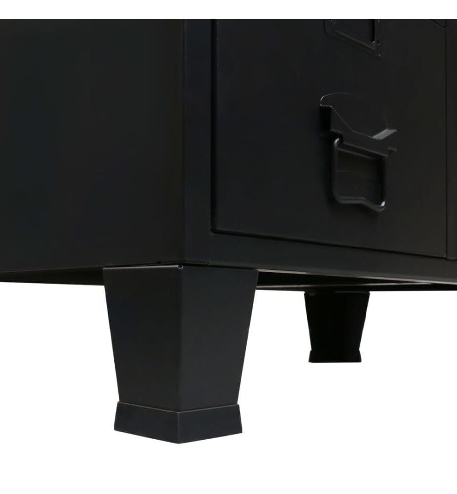 Kleiderschrank Metall Industrie-Stil 67 x 35 x 107 cm Schwarz
