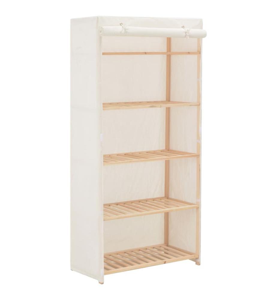 Kleiderschrank Weiss 79 x 40 x 170 cm Stoff