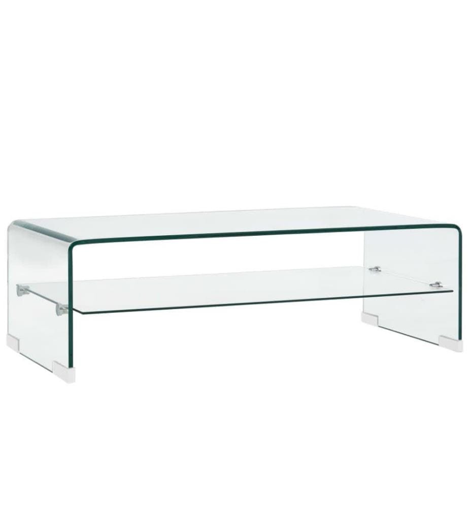 Couchtisch Transparent 98×45×31 cm Hartglas