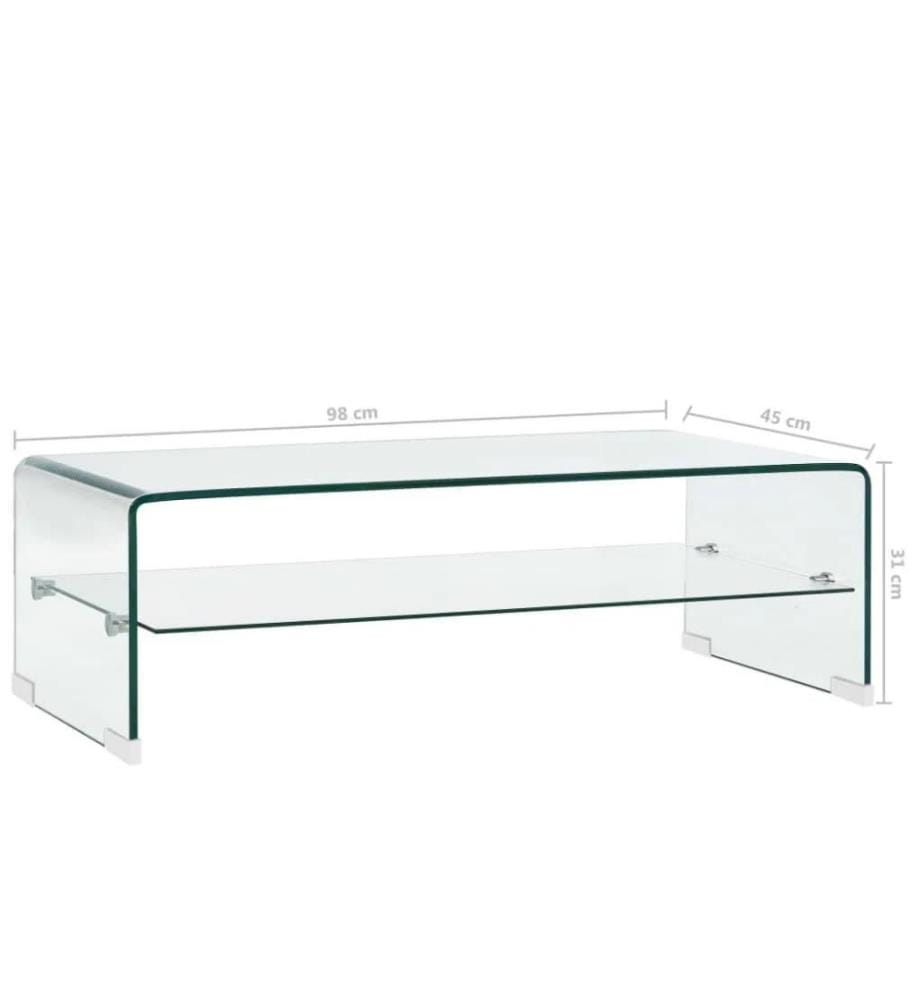 Couchtisch Transparent 98×45×31 cm Hartglas