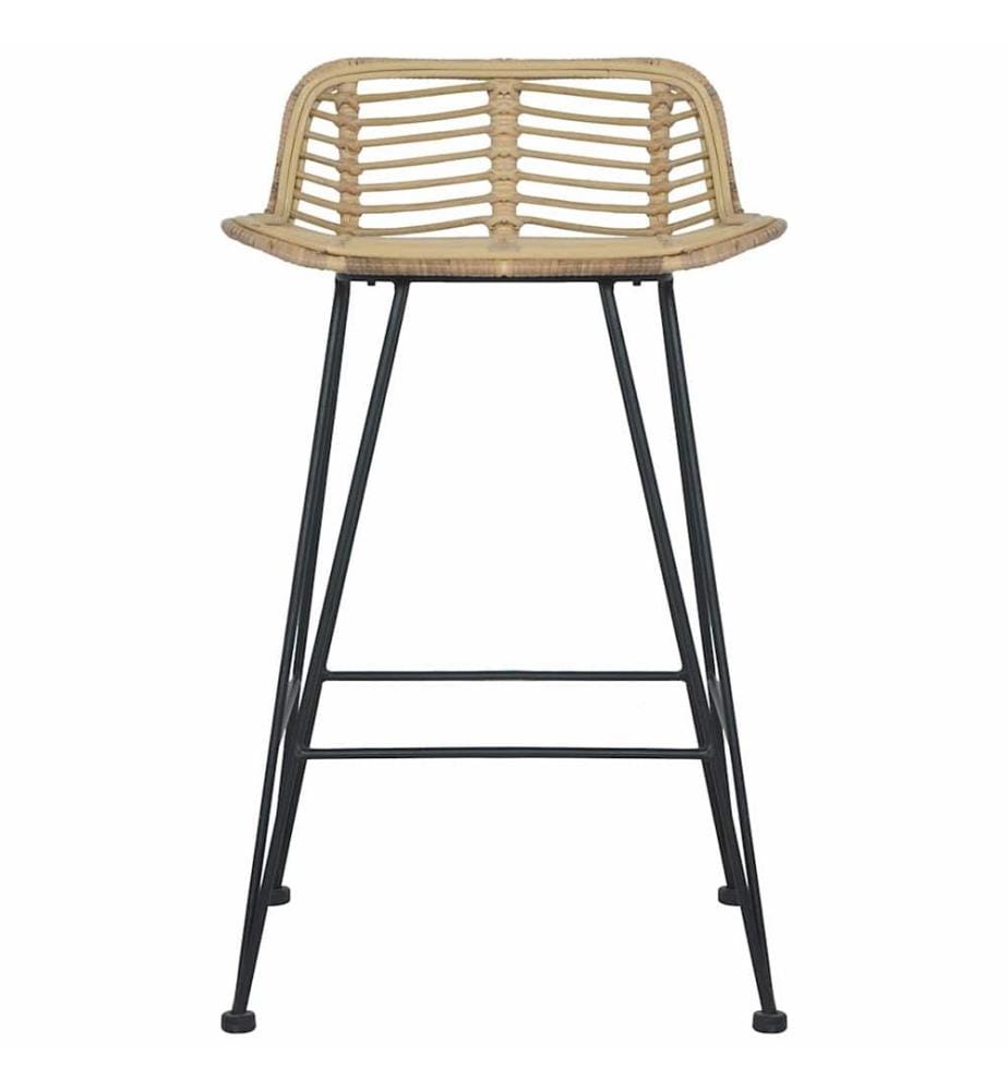 Barhocker 2 Stk. Rattan Natur