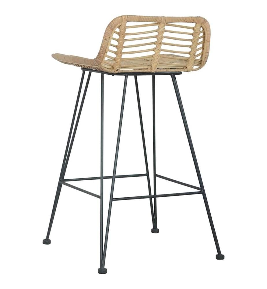 Barhocker 2 Stk. Rattan Natur