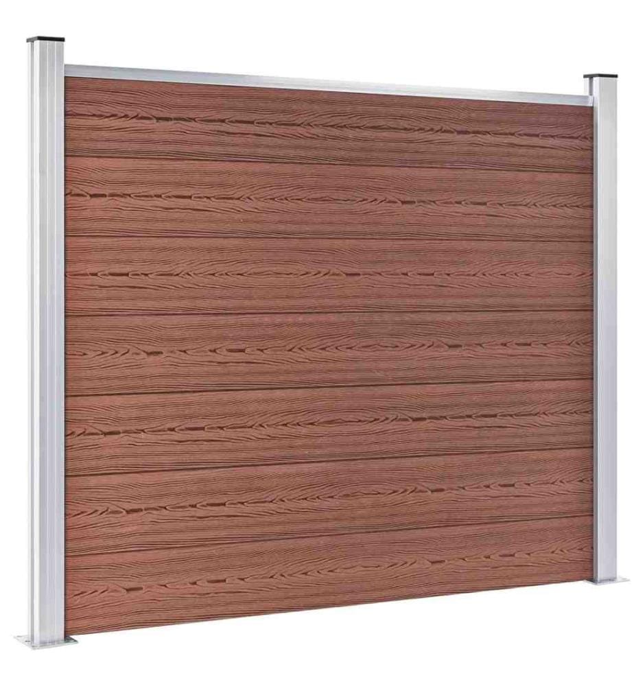 Zaunelement Set WPC 699x146 cm Braun