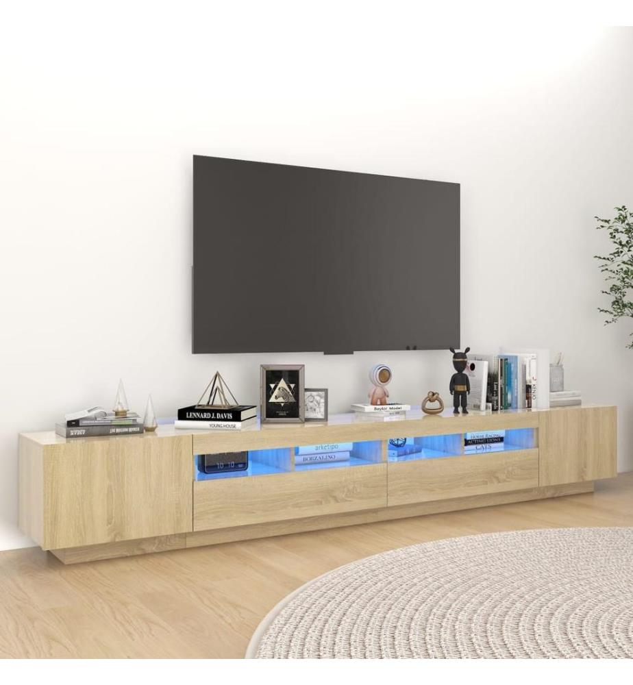 TV-Schrank mit LED-Leuchten Sonoma-Eiche 260x35x40 cm