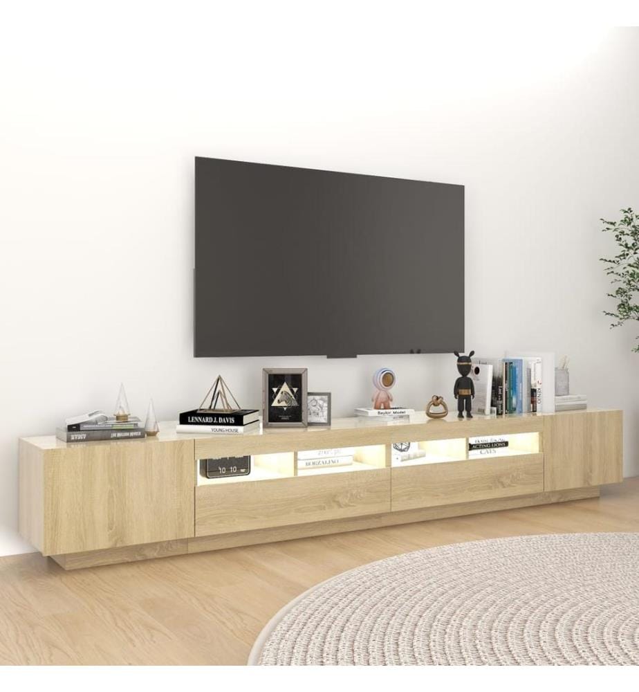 TV-Schrank mit LED-Leuchten Sonoma-Eiche 260x35x40 cm
