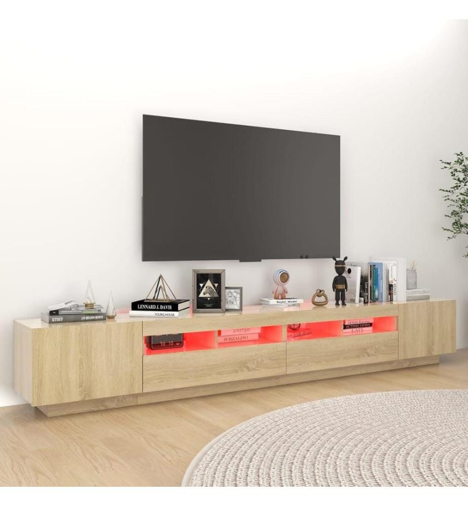 TV-Schrank mit LED-Leuchten Sonoma-Eiche 260x35x40 cm