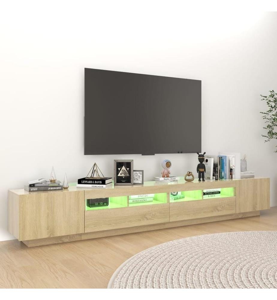 TV-Schrank mit LED-Leuchten Sonoma-Eiche 260x35x40 cm