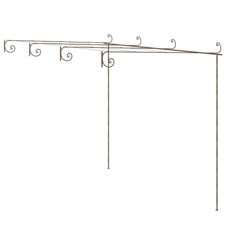 Garten-Pergola Antik-Braun 4x3x2,5 m Eisen