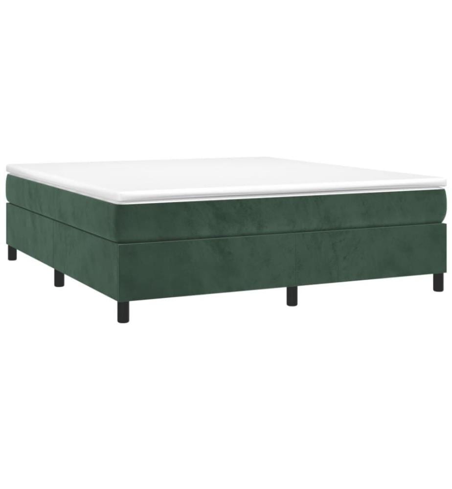 Lit à sommier tapissier et matelas Vert foncé 200x200cm Velours