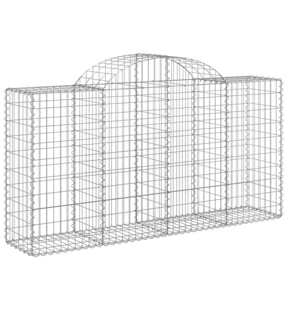Gabionen mit Hochbogen 6 Stk. 200x50x100/120cm Verzinktes Eisen