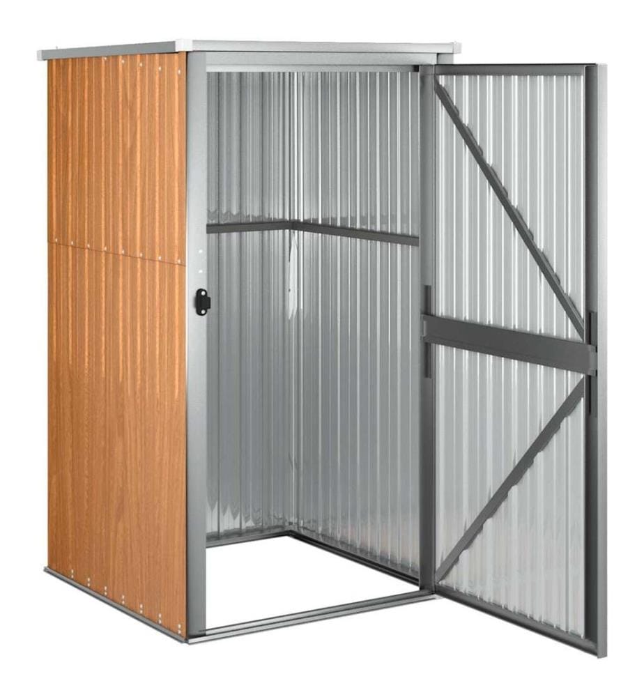 Gerätehaus Braun 88x89x161 cm Verzinkter Stahl