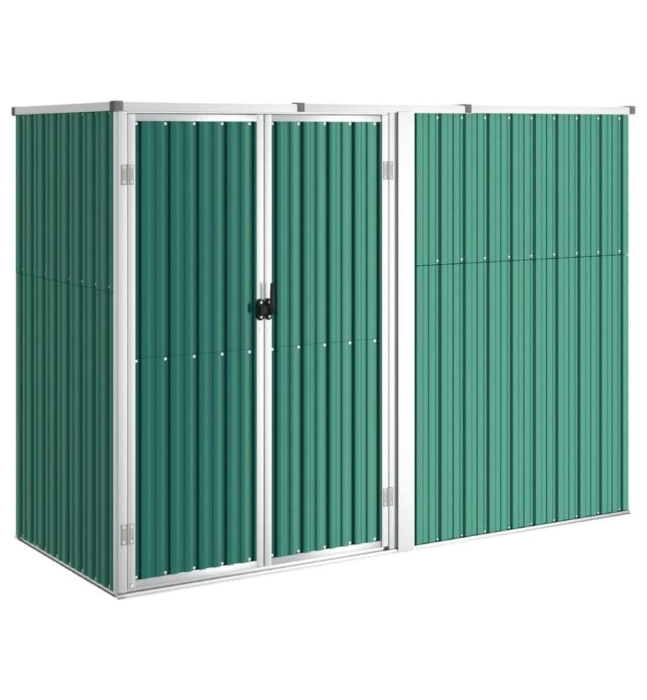 Gerätehaus Grün 225x89x161 cm Verzinkter Stahl