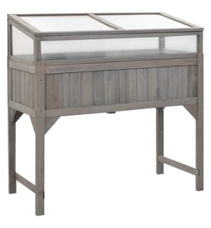 Hochbeet mit Gewächshaus 110x54x120 cm Massivholz Tanne