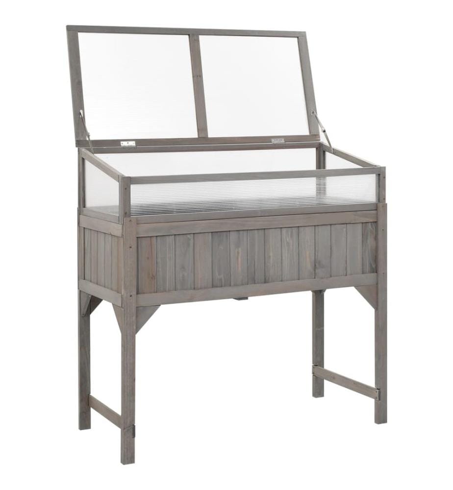 Lit surélevé avec serre 110x54x120 cm Bois de sapin massif