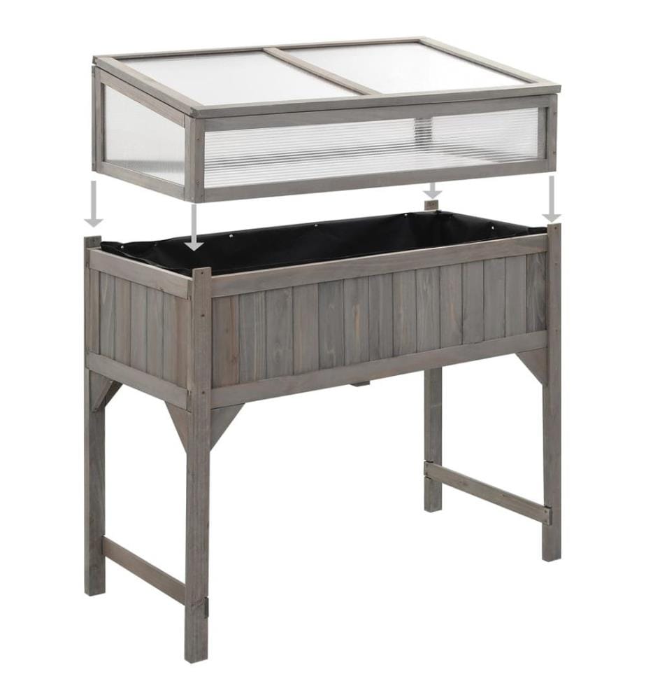 Lit surélevé avec serre 110x54x120 cm Bois de sapin massif