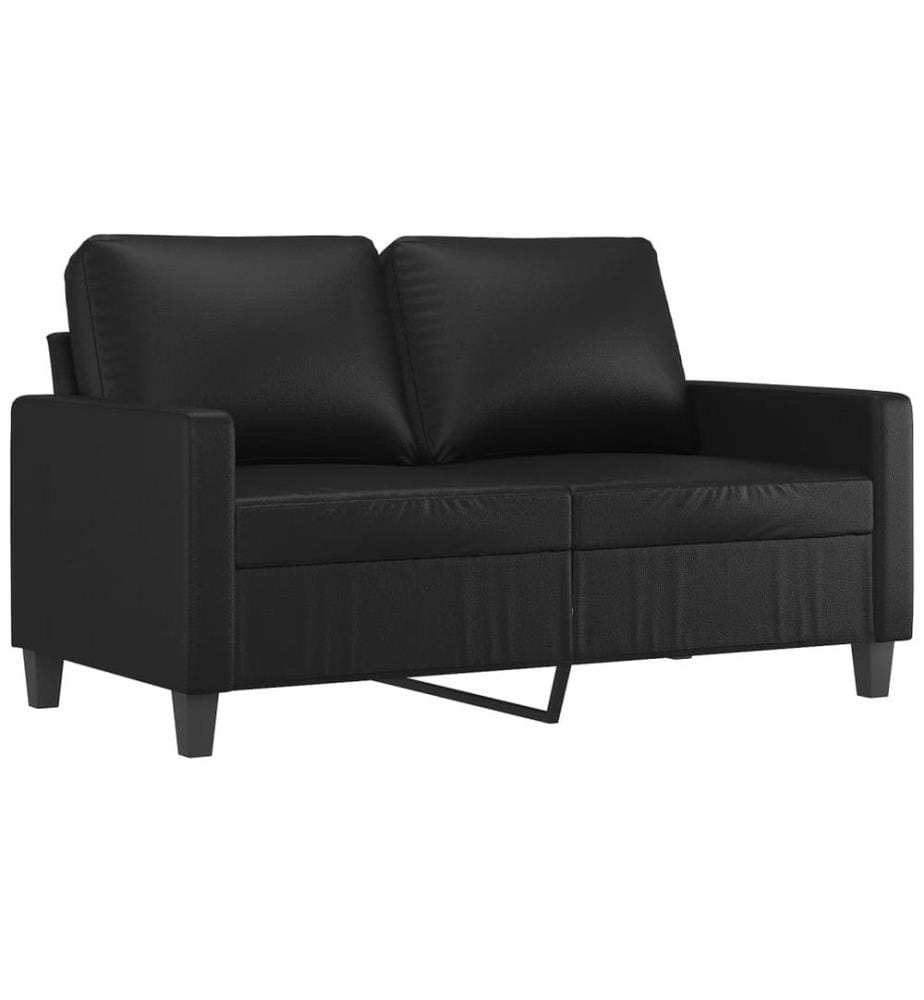 Ensemble de canapés 2 pcs avec coussins Noir Similicuir