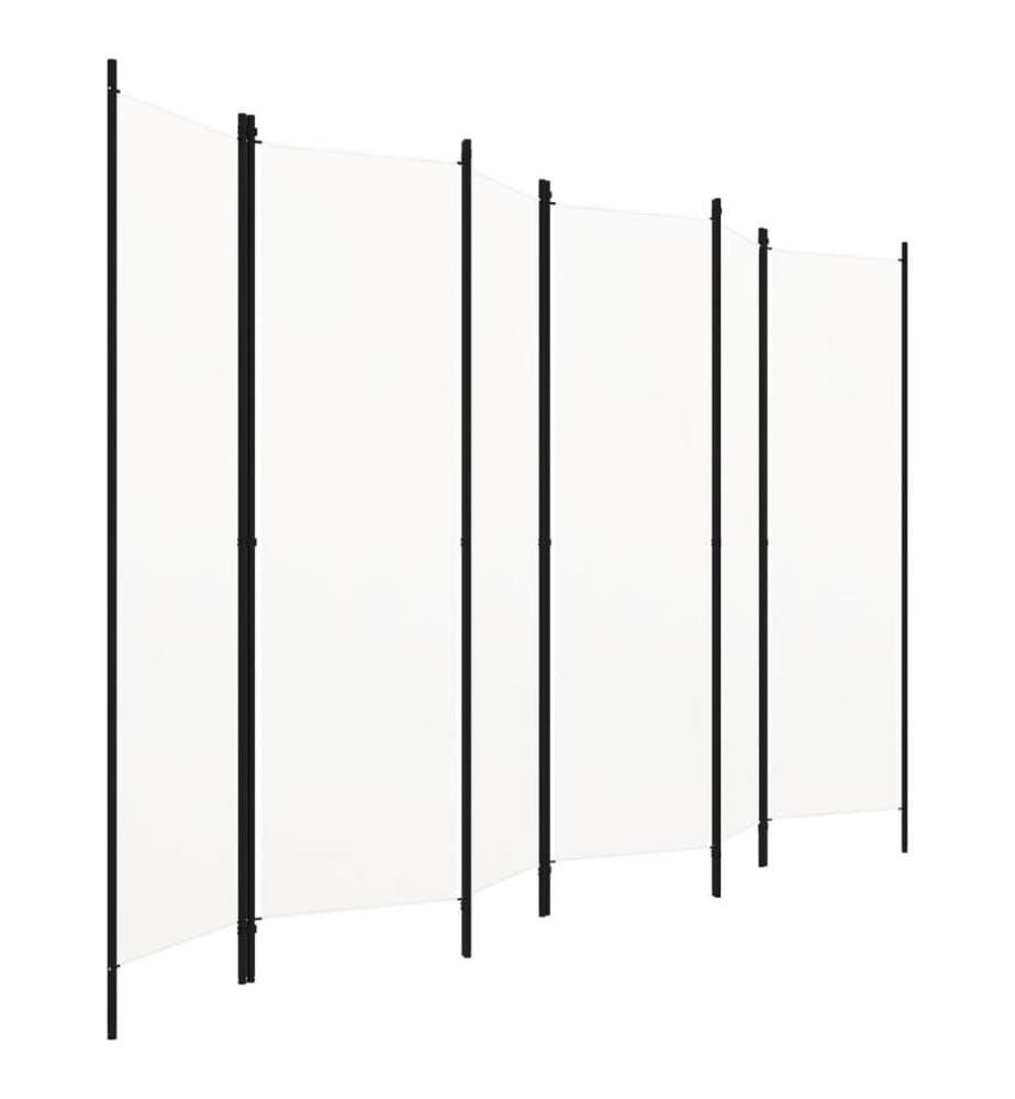 6-tlg. Raumteiler Weiss 300x180 cm