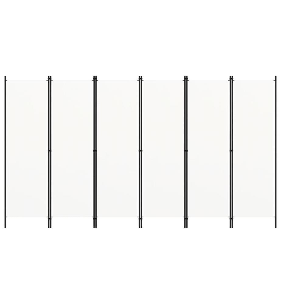 6-tlg. Raumteiler Weiss 300x180 cm
