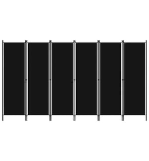 6-tlg. Raumteiler Schwarz 300x180 cm
