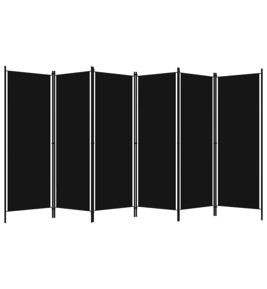 6-tlg. Raumteiler Schwarz 300x180 cm