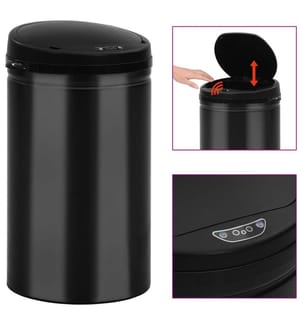 Automatischer Sensor-Mülleimer 40 L Kohlenstoffstahl Schwarz