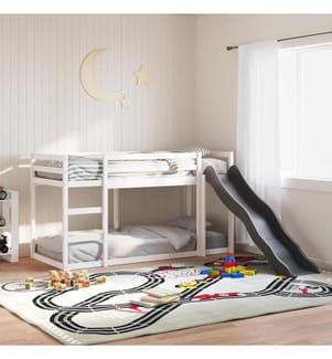 Lit superposé avec toboggan et échelle sans matelas 90x200 cm