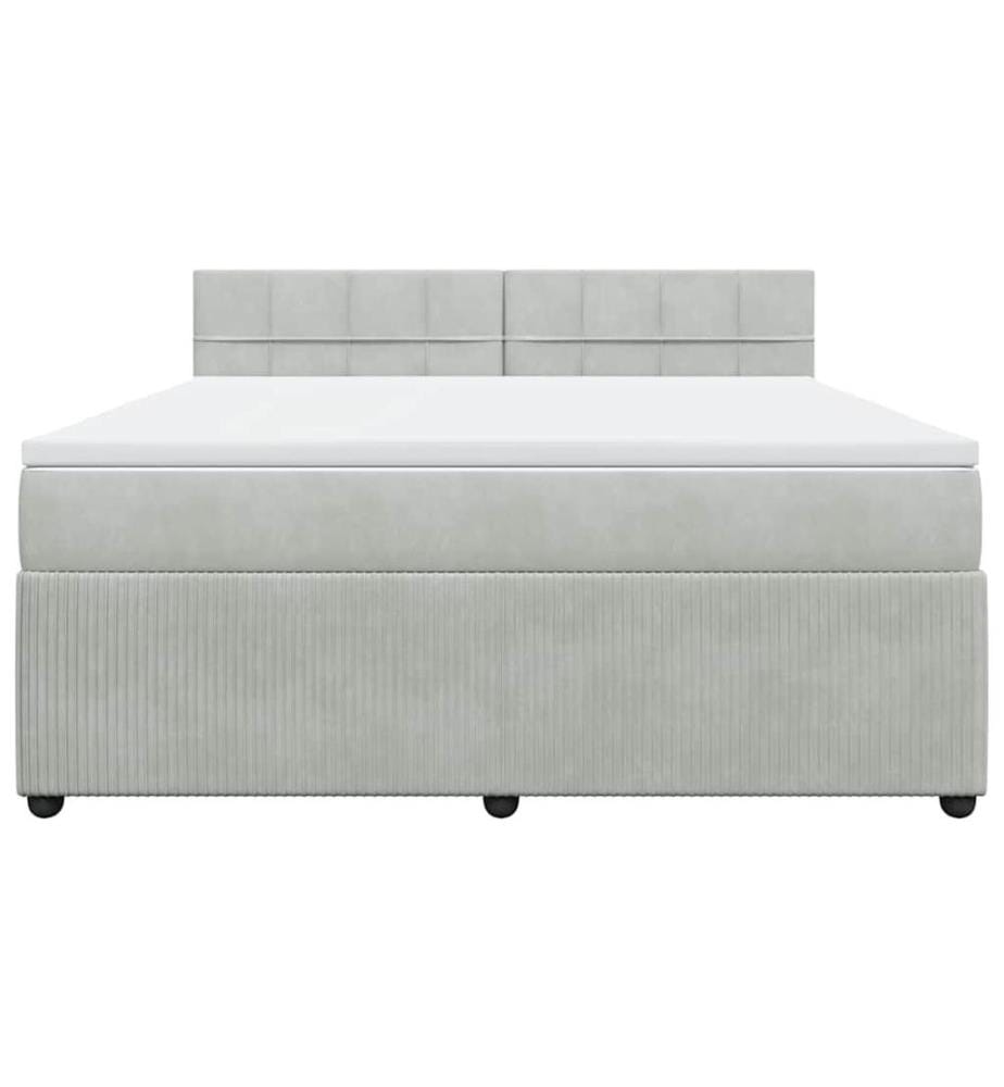 Sommier à lattes de lit et matelas Gris clair 180x200cm Velours