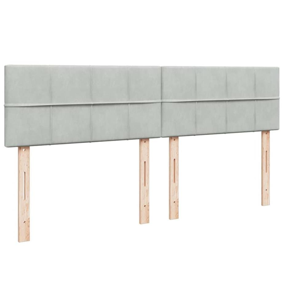 Sommier à lattes de lit et matelas Gris clair 180x200cm Velours