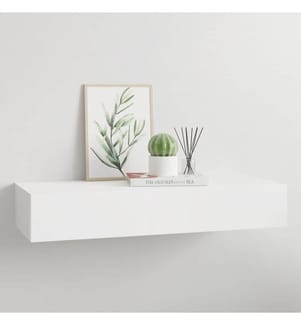 Étagère à tiroir murale Blanc 60x23,5x10 cm MDF