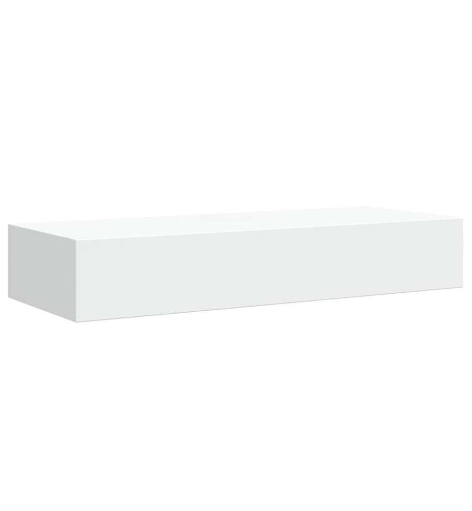 Wandregal mit Schublade Weiss 60x23,5x10 cm MDF