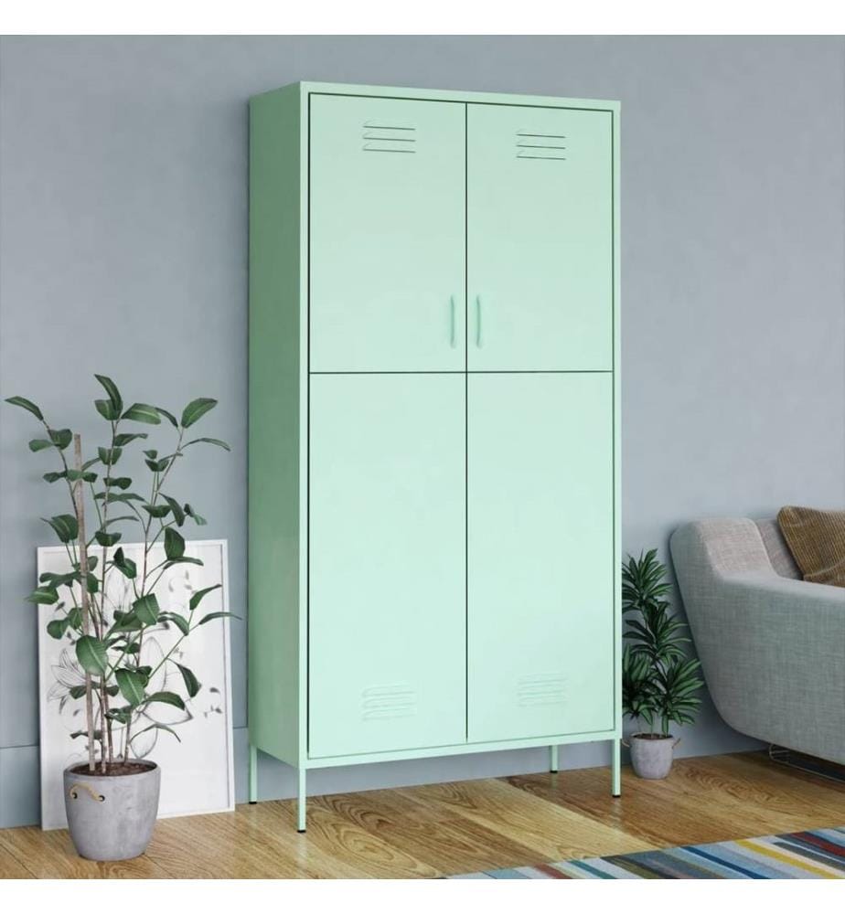 Kleiderschrank Minzgrün 90x50x180 cm Stahl